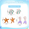 3 Pairs Alloy Enamel Stud Earrings EJEW-WH0012-184-2