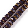 Electroplate Opaque Glass Beads Strands GLAA-P003-A-2