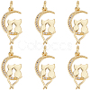 Brass Micro Pave Clear Cubic Zirconia Pendants ZIRC-BBC0002-47-1