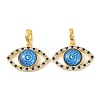 Rack Plating Brass Micro Pave Cubic Zirconia Pendant KK-H486-20G-03-1