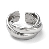 Rack Plating Brass Criss Cross Open Cuff Rings for Women RJEW-Q777-04P-2