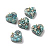 Transparent Resin Natural Imperial Jasper Dyed Chips Pendants G-E185-12G-2
