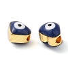 Golden Tone Brass Enamel Beads KK-E048-04G-01-3