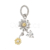 925 Sterling Silver Pave Clear Cubic Zirconia Flower Pendants STER-G047-01A-1