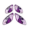 4Pcs Transparent Epoxy Resin Butterfly Wings Pendants RESI-C057-03C-1