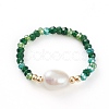 Glass Beads Stretch Rings RJEW-JR00314-2