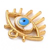 Golden Brass Enamel Pendants KK-P197-12B-G-2