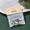 SHEGRACE Brass ABS Imitation Pearl Half Round Stud Earring Findings XGR0100P-119P-6