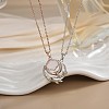 2Pcs Brass with Resin Magnetic Pendant Necklaces with 304 Stainless Steel Cable Chain WG04DA7-02-1