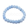 Natural & Dyed White Jade Bead Stretch Bracelets BJEW-K212-B-018-2