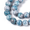 Dyed Synthetic Fossil Beads Strands G-T139-8mm-66G-4