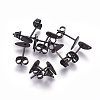 304 Stainless Steel Stud Earring Findings Ion Plating(IP) STAS-O119-11B-B-1