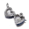 Enamel Heart Rack Plating Platinum Brass Prayer Box Pendants KK-L101-01-3