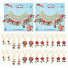 12Pcs 6 Style Valentine's Day Theme Alloy Enamel Rose Flower Charms Locking Stitch Markers HJEW-PH01624-1