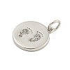 Round Rack Plating Brass Micro Pave Clear Cubic Zirconia Pendants KK-U021-01P-2