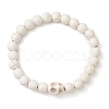8.5mm Round Synthetic Turquoise Beaded Stretch Bracelets BJEW-JB10465-03-1