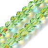 Transparent Electroplate Glass Beads Strands GLAA-Q099-C01-10-1-1