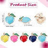30Pcs 5 Colors Rack Plating Alloy Enamel Pendants ENAM-SZ0005-84-7