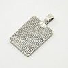 Tibetan Style Alloy Rectangle Pendant Cabochon Settings TIBEP-M021-A-05AS-RS-2