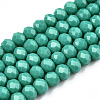 Opaque Solid Color Glass Beads Strands EGLA-A034-P4mm-D31-1