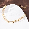304 Stainless Steel Paperclip Chain Bracelets for Women BJEW-G775-01G-2