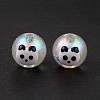 UV Plating Rainbow Iridescent Acrylic Enamel Beads OACR-I003-17A-2