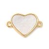 Brass Pave Natural White Shell Connector Charms KK-S522-03H-G-1