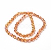 Transparent Electroplate Glass Beads Strands GLAA-C025-02-4