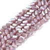 Electroplate Opaque Glass Beads Strands EGLA-Q139-01A-C06-1