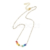 Chakra Natural Freshwater Shell Heishi Beaded 304 Stainless Steel Satellite Chain Necklaces with Natural Pearl for Women NJEW-JN06515-3
