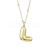 1Pc Initial Letter Brass Pendant Necklaces NJEW-YW0001-24L-1