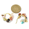 Natural Gemstone Chips Braided Hoop Earrings EJEW-JE04940-10-2