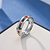 Stainless Steel with Rhinestone Finger Rings FS-WGB751E-08-1