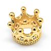 Rack Plating Brass Micro Pave Cubic Zirconia European Beads ZIRC-S052-003G-1