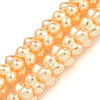 Transparent Spray Painted Glass Beads Strands GLAA-P066-01D-2