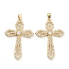 Brass Micro Pave Clear Cubic Zirconia Pendants ZIRC-M117-36G-1