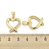 Brass Micro Pave Clear Cubic Zirconia Pendants ZIRC-P113-07F-G-3
