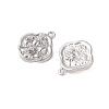 Brass Charms with Clear Glass KK-N254-57P-2