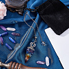 1Pc Clear Resin & Gemstone Chips Hexagonal Cone Pendant Dowsing Pendulums AJEW-SC0002-30-4