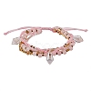 Sparkling Glass Seed Beads 5 Layered Anklet AJEW-SW00006-02-1