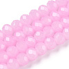 Baking Paint Imitation Jade Glass Bead Strands DGLA-A034-J8MM-A44-1