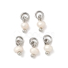 Natural Cultured Freshwater Pearl Rondelle Charms PALLOY-JF04393-01-1