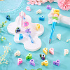 20Pcs UV Plating Opaque Acrylic European Beads OACR-TADJ0001-16P-5
