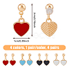 4 Pairs 4 Colors Alloy Enamel Dangle Stud Earrings EJEW-FI0003-05-10