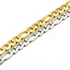 Trendy 304 Stainless Steel Figaro Chain Bracelets STAS-A028-B016-1