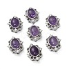 Brass Pave Natural Amethyst Multi-Strand Links KK-D366-01P-E-1