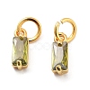 Brass Micro Pave Cubic Zirconia Charms ZIRC-F111-03G-09-2