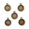 Flat Round Alloy Pendant Cabochon Settings X-PALLOY-N0088-38AB-NF-1