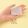 40Pcs 4 Colors Brass with Crystal Rhinestone Spacer Beads KK-YW0001-39-6