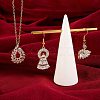 6Pcs 6 Style Brass Micro Pave Clear Cubic Zirconia Pendants KK-SZ0005-43-5